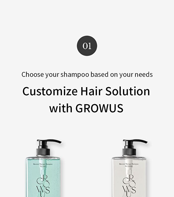Growus Recover Therapy Shampoo - 2 Types - For Man
