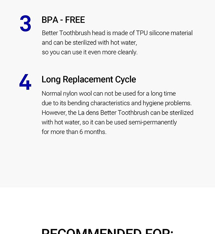 La dens Better Toothbrush Refill Only - 4 Colors - White