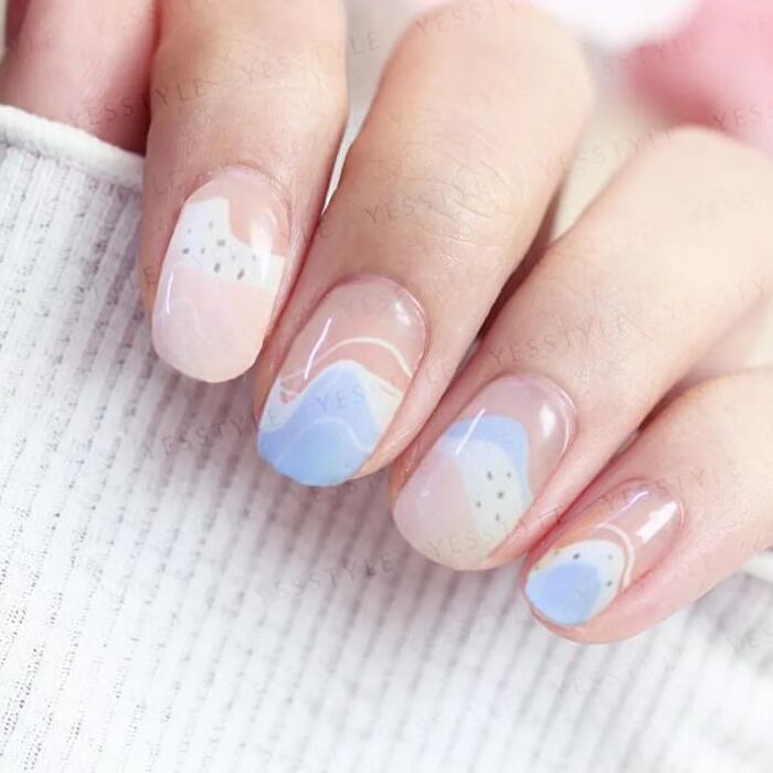 Sakura Ocean Nail Art Stickers - 24 pcs