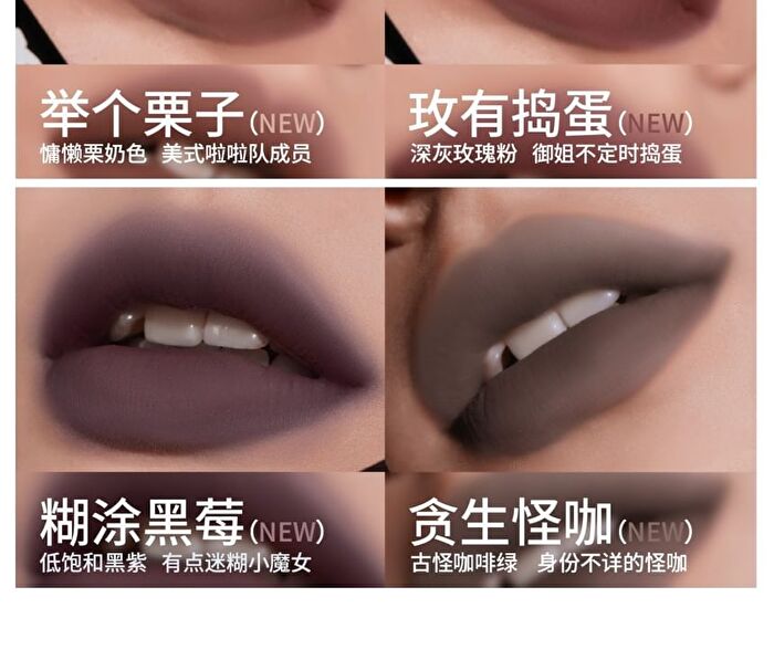 Hyntoor Dark Style Reverse Macaron Lip Mud - 4 Colors - Confused Berry - 3.2g