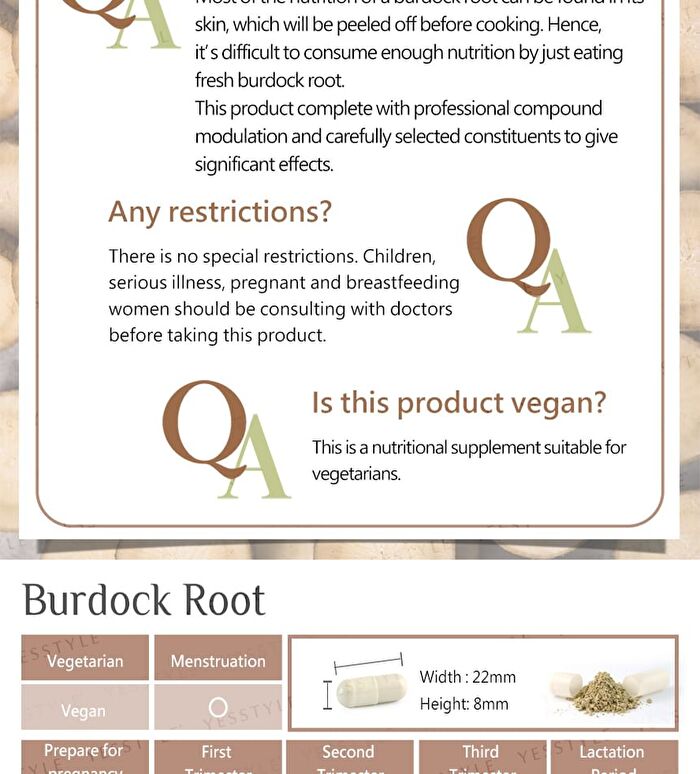 Burdock Root Veg Capsule - 60 capsules