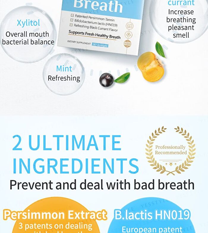 Fresh Breath Ex Probiotic Lozenge Black Currant Flavor - 90 tablets