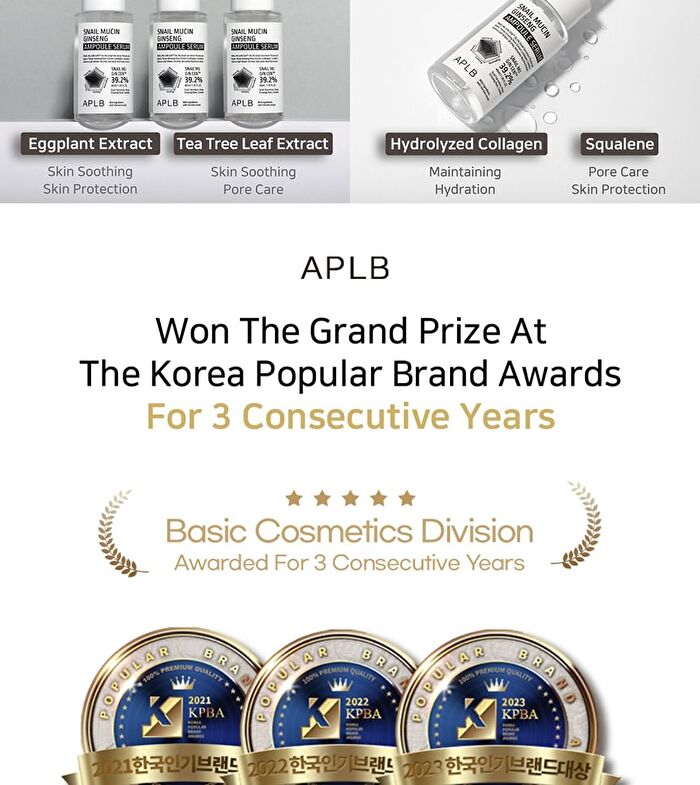 Aplb Snail Mucin Ginseng Ampoule Serum Set - 2 pcs