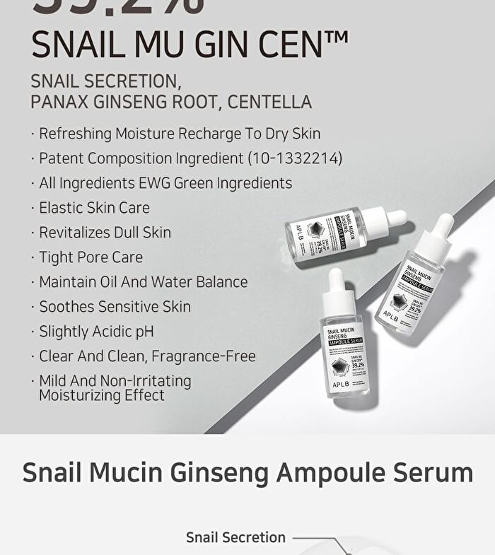 Aplb Snail Mucin Ginseng Ampoule Serum Set - 2 pcs