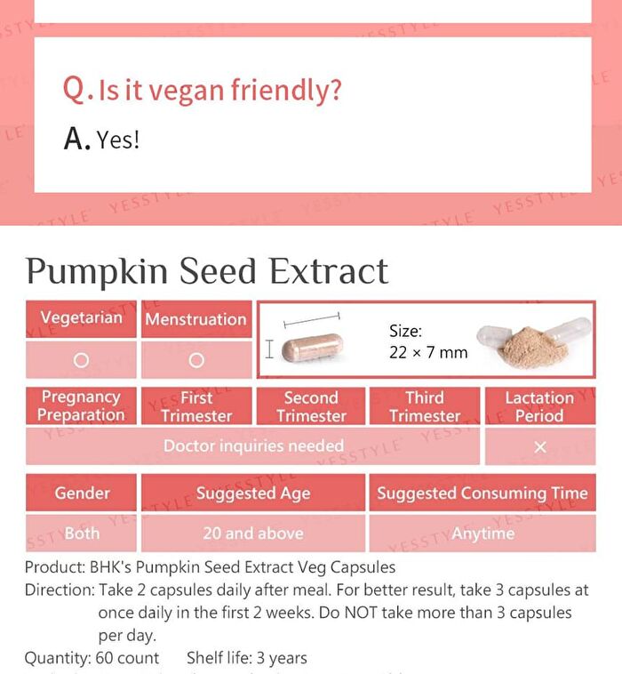 Pumpkin Seed Extract Veg Capsule - 60 capsules