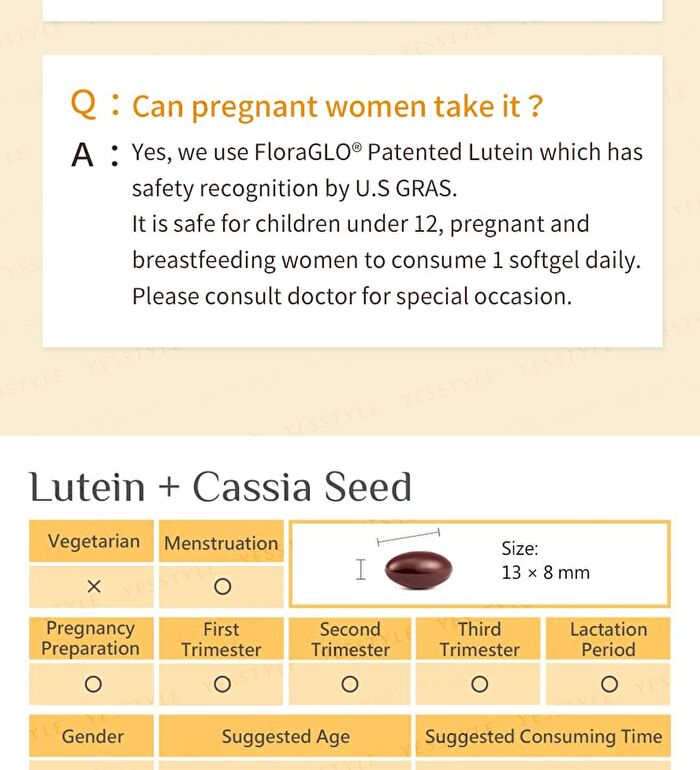 Lutein + Cassia Seed Softgel - 30 softgels
