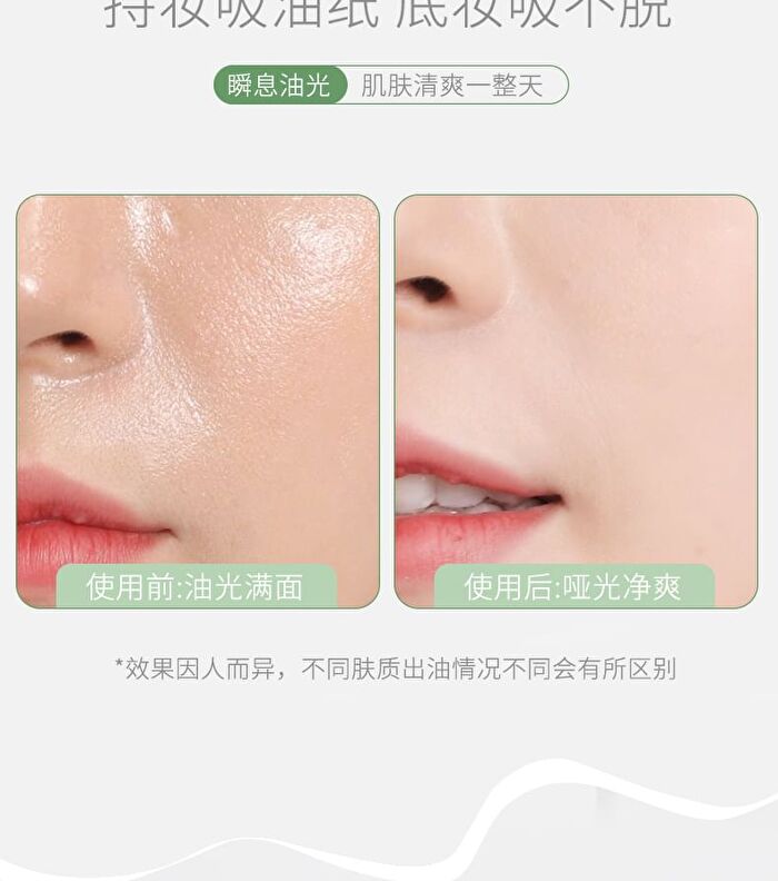 Skin-Friendly Blotting Paper (with Mirror) / Refill - Green (100 sheets) - Mini Case
