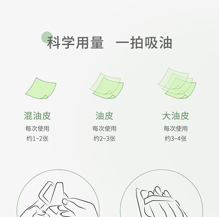 Skin-Friendly Blotting Paper (with Mirror) / Refill - Green (100 sheets) - Mini Case