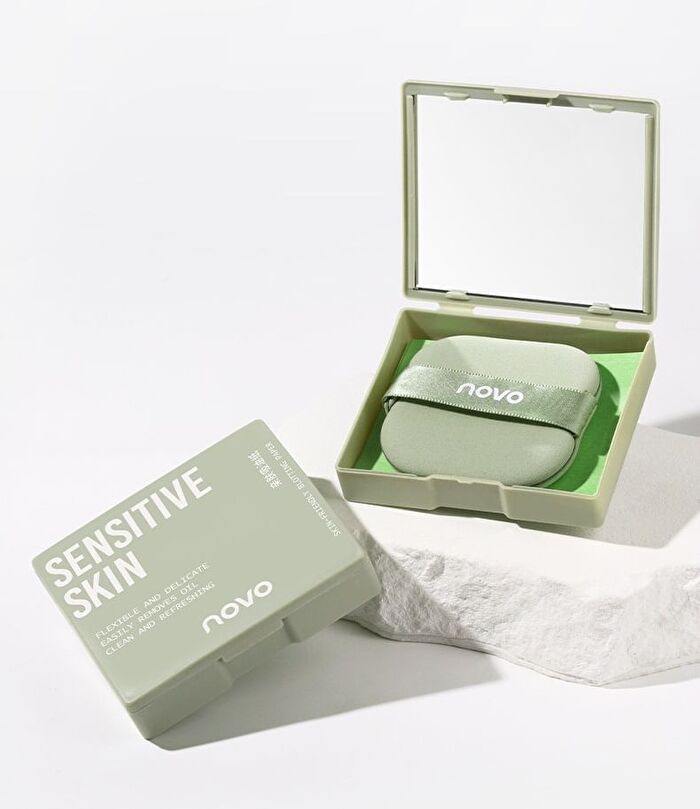 Skin-Friendly Blotting Paper (with Mirror) / Refill - Green (100 sheets) - Mini Case