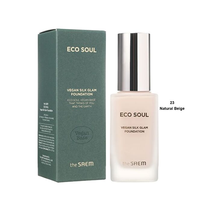 Eco Soul Vegan Silk Glam Foundation - 3 Colors - 2024 Version - #23 Natural Beige