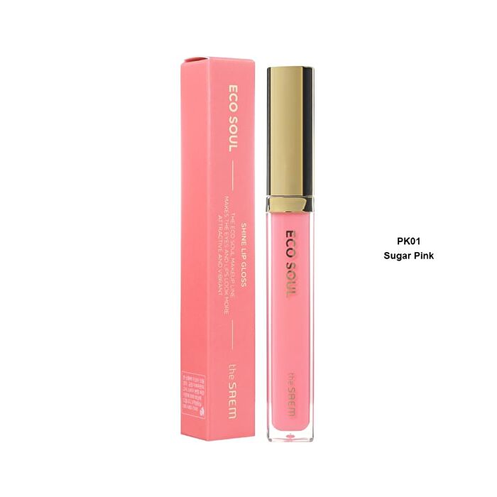 Eco Soul Shine Lip Gloss - 3 Colors - 2024 Version - #PK01 Sugar Pink