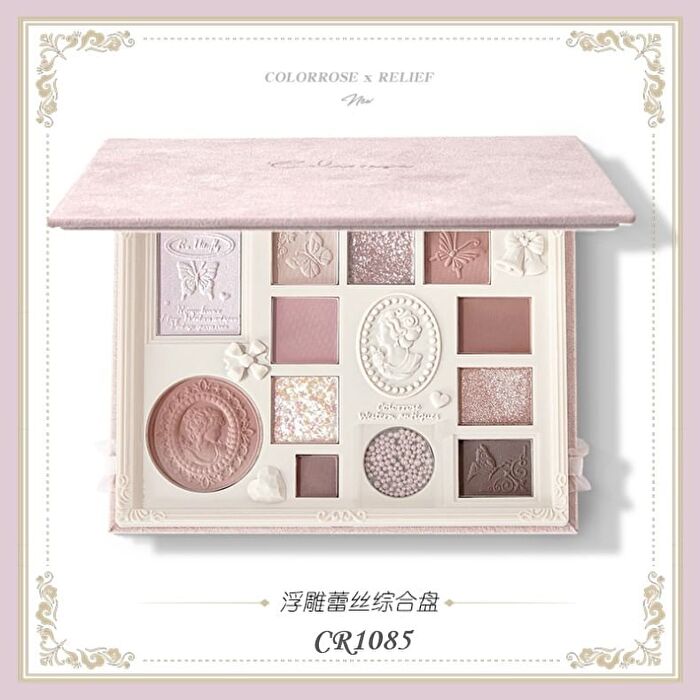 Colorrose Lace Embossed Western Antique Makeup Palette - 4 Types - CR1084 - 23g