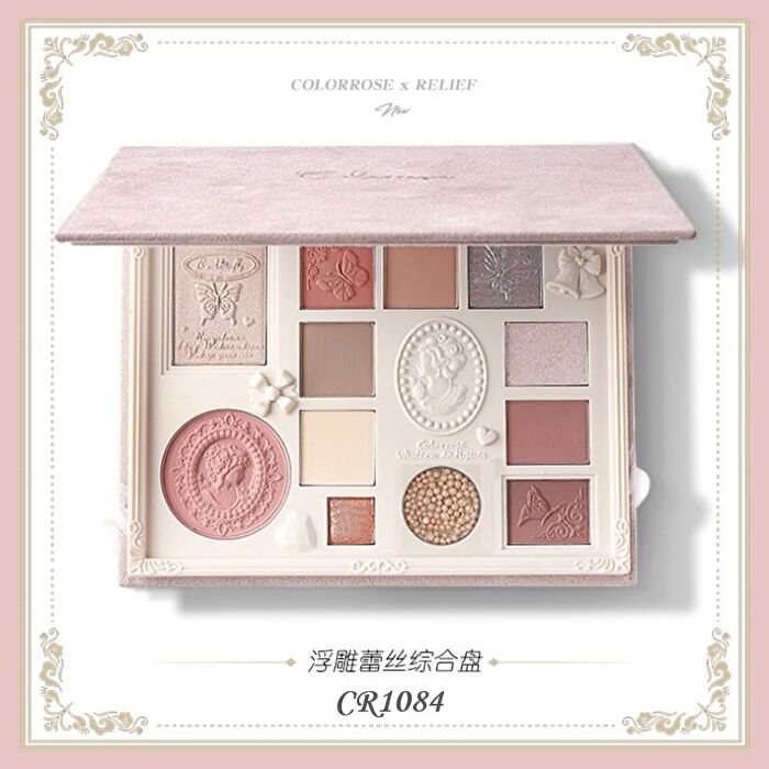 Colorrose Lace Embossed Western Antique Makeup Palette - 4 Types - CR1085 - 23g