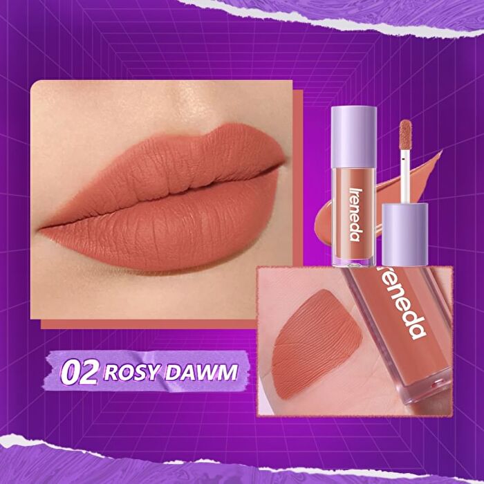 Ireneda Matte Lip Glaze - 6 Colors - 03# Ripe Peach - 2.1g