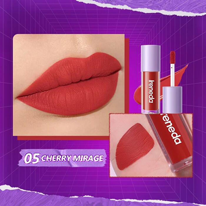 Ireneda Matte Lip Glaze - 6 Colors - 04# Kiss Me More - 2.1g
