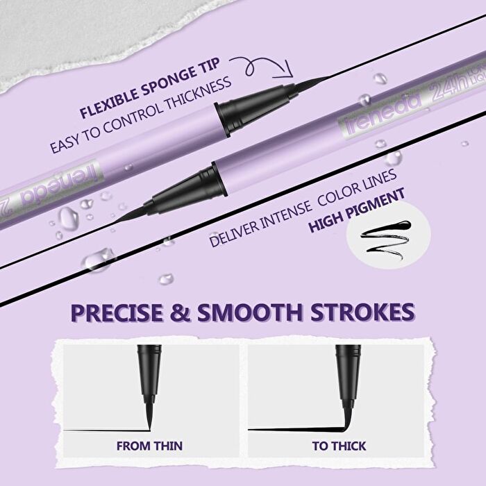 Ireneda 24-Hour Longwear Liquid Eyeliner - 2 Colors - 01# Black - 0.6g