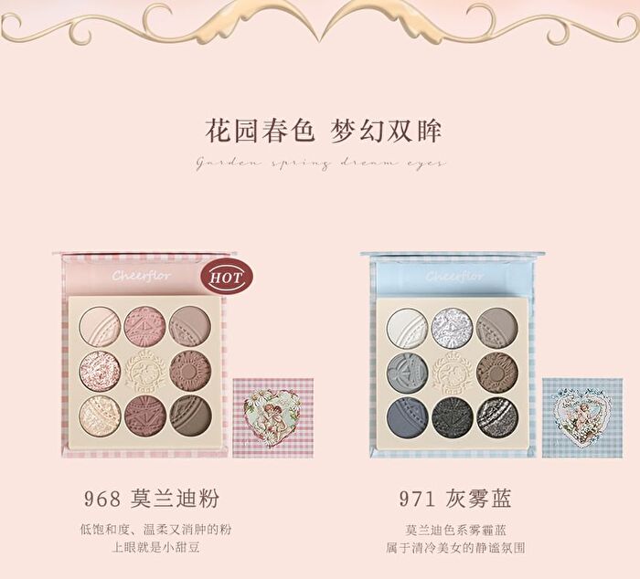 Cheerflor Farley Garden Magic Circle Embossed Eyeshadow - CFR971 Haze Blue - CFR971 Haze Blue - 6.8g