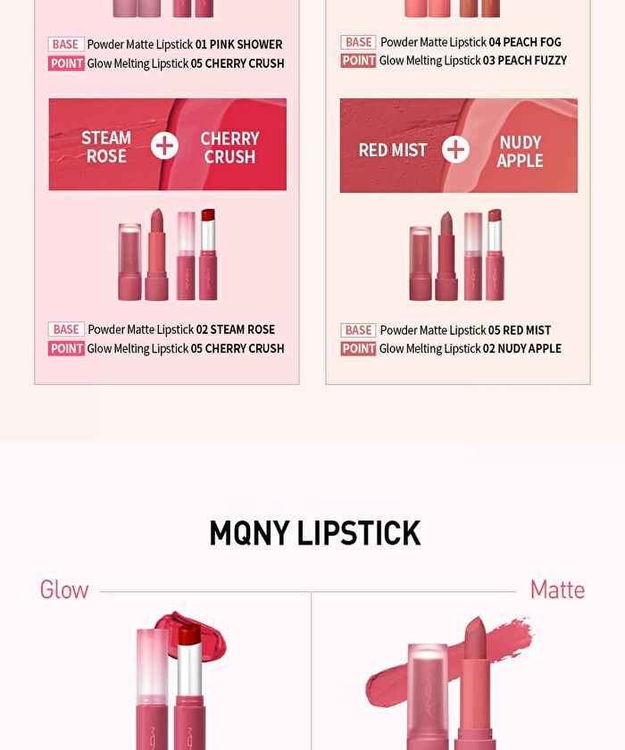 Mqny Glow Melting Lipstick - 5 Colors - #01 Rosy Vague