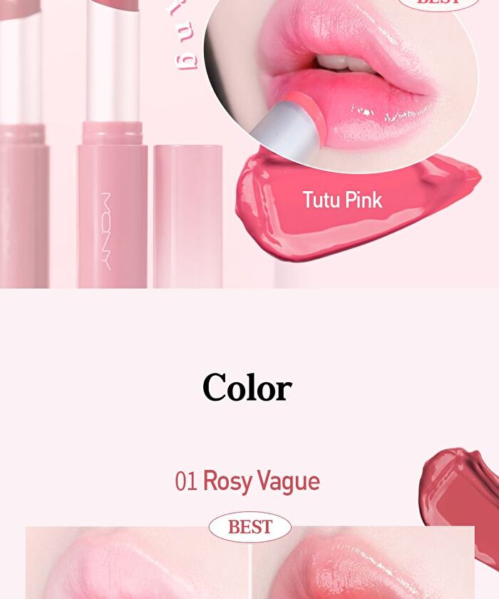 Mqny Glow Melting Lipstick - 5 Colors - #01 Rosy Vague