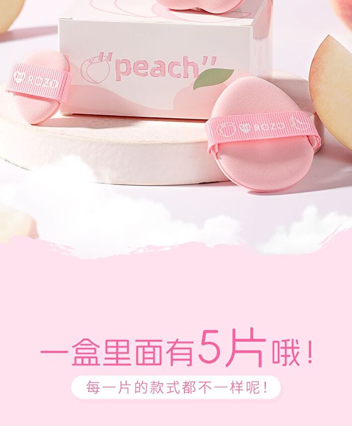 Rozo Peach Powder Puff Set (5 pcs) - Set of 5