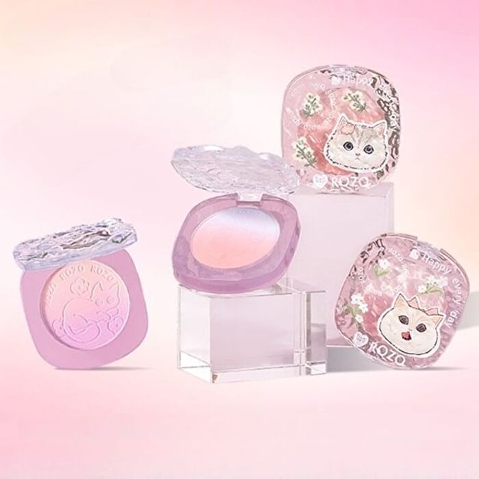 Rozo Happy Kitten Two-Tone Blusher - 4 Shades - 101# Light Purple - 4g