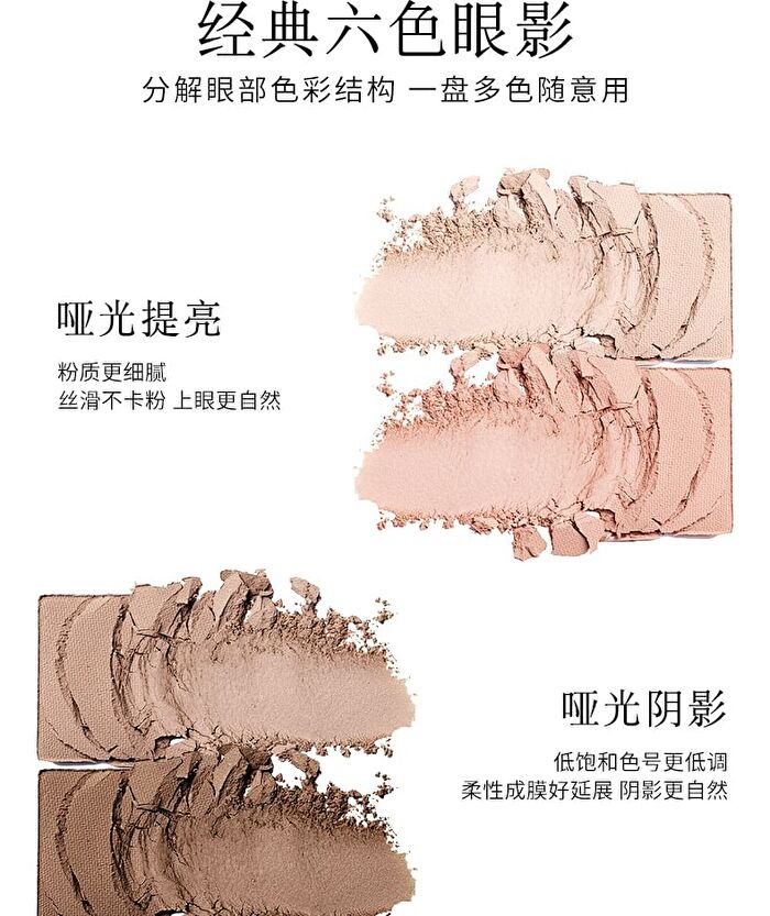 Rozo British Ballet 6 Colours Eyeshadow Palette - 1.1g x 6