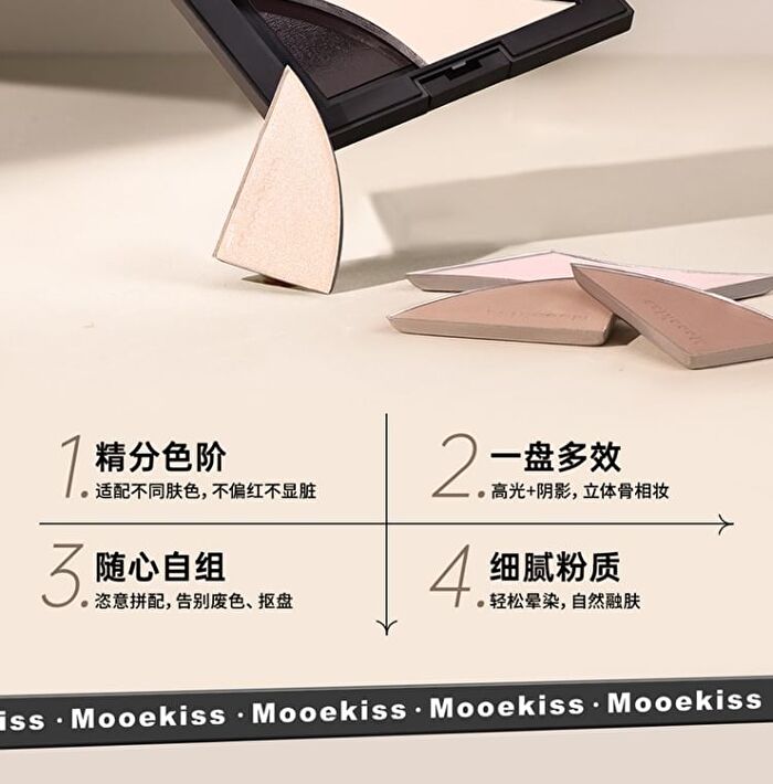 Magnetic Tri-Color Contouring Palette / Refill - 2 Types - M01 Highlighter #Matte Off-White (Refill) - 7.5g