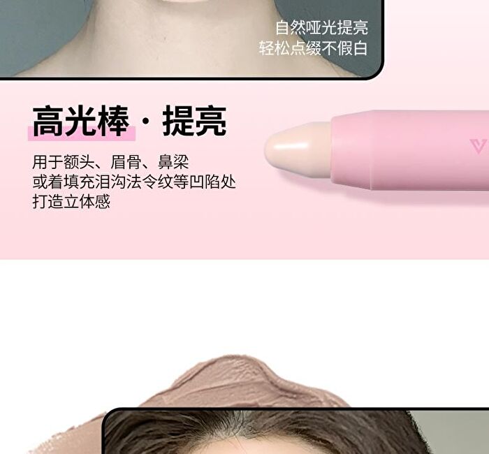 Veecci Photographer\'s Dual-Ended Contour / Highlight / Blush Pen - 3 Types - 03# Blush - 2.2g