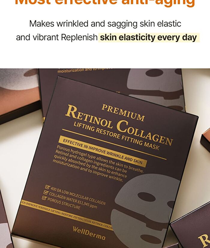 Premium Retinol Collagen Lifting Restore Fitting Mask Set - 25g x 4 sheets