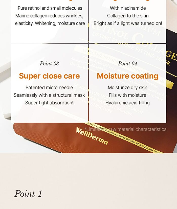 Premium Retinol Collagen Lifting Restore Fitting Mask Set - 25g x 4 sheets