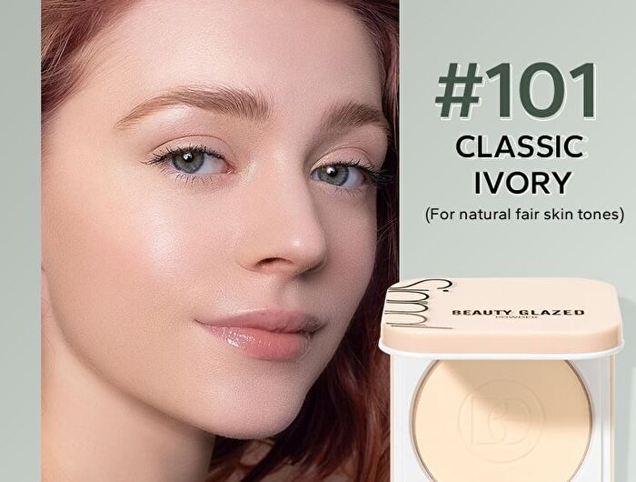 Beauty Glazed Full Coverage Velvet Compact Powder - 4 Shades - #104 Pearl - 10g