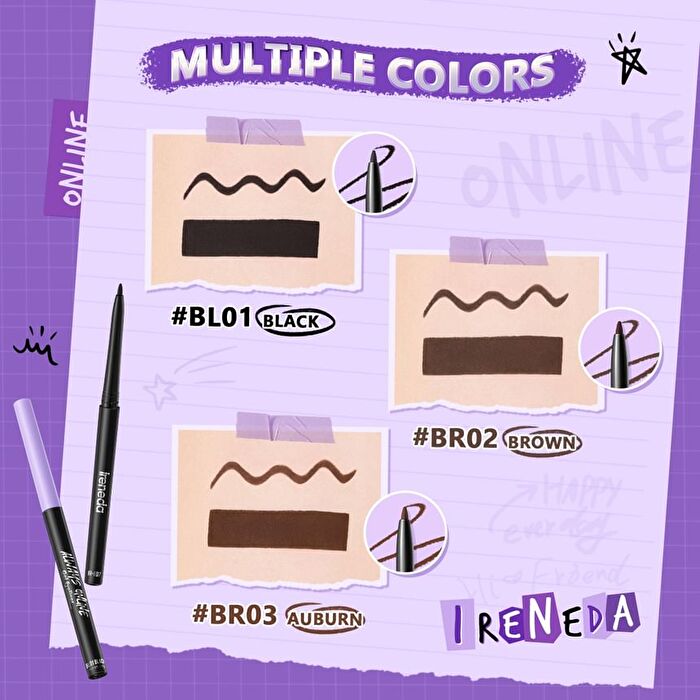 Ireneda Always Online Gel Eyeliner - 3 Colors - BR03 Natural Brown - 0.15g