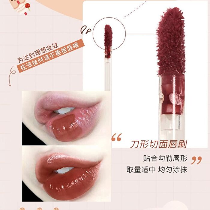 Greedy Bear Watery Lip Glaze - 4 Colors - 604# Peach Oolong - 3g