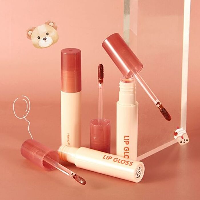 Greedy Bear Watery Lip Glaze - 4 Colors - 604# Peach Oolong - 3g