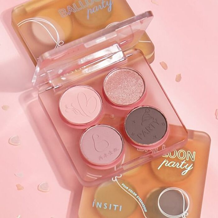 Insiti Balloon Party Quad Eyeshadow Palette - 3 Types - 03# Soft Milk Coffee - 5.1g