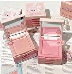 4 Colours Cartoon Embossed Matte Blush Palette - 01# Milky Apricot (2g x 4)