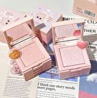 4 Colours Cartoon Embossed Matte Blush Palette - 01# Milky Apricot (2g x 4)