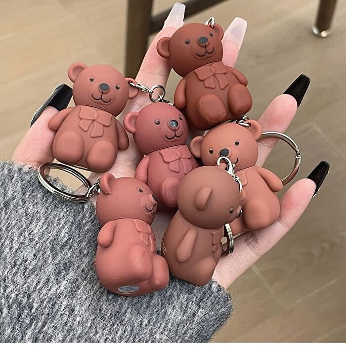 Bear Keyring Matte Lip Mud - 9 Colours - 01# White Peach - 1.7g
