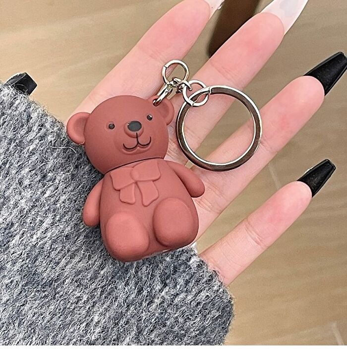 Bear Keyring Matte Lip Mud - 9 Colours - 01# White Peach - 1.7g