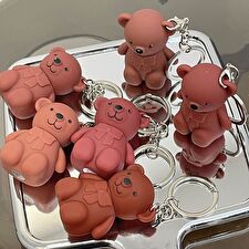 Bear Keyring Matte Lip Mud - 9 Colours - 01# White Peach - 1.7g