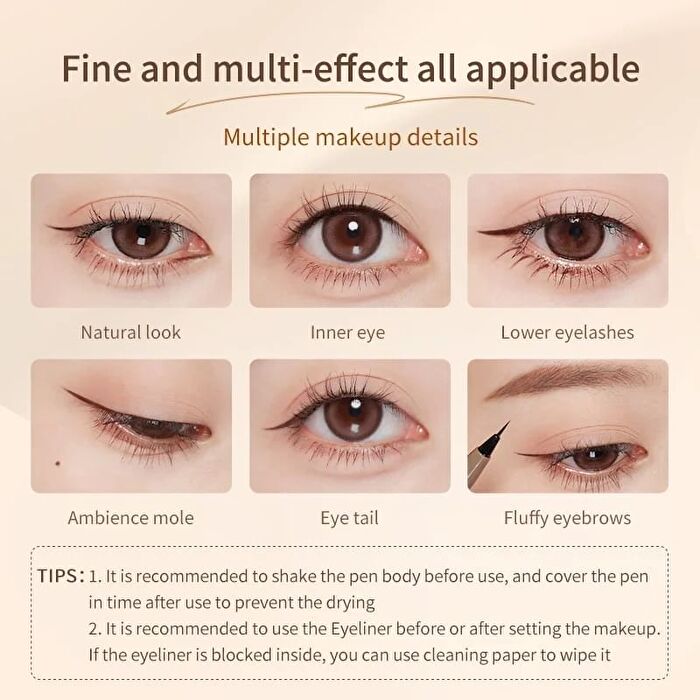 Slim Liquid Eyeliner - 4 Classic Ultra-Fine Colours - #03 Medium Brown - 400mg (new version)