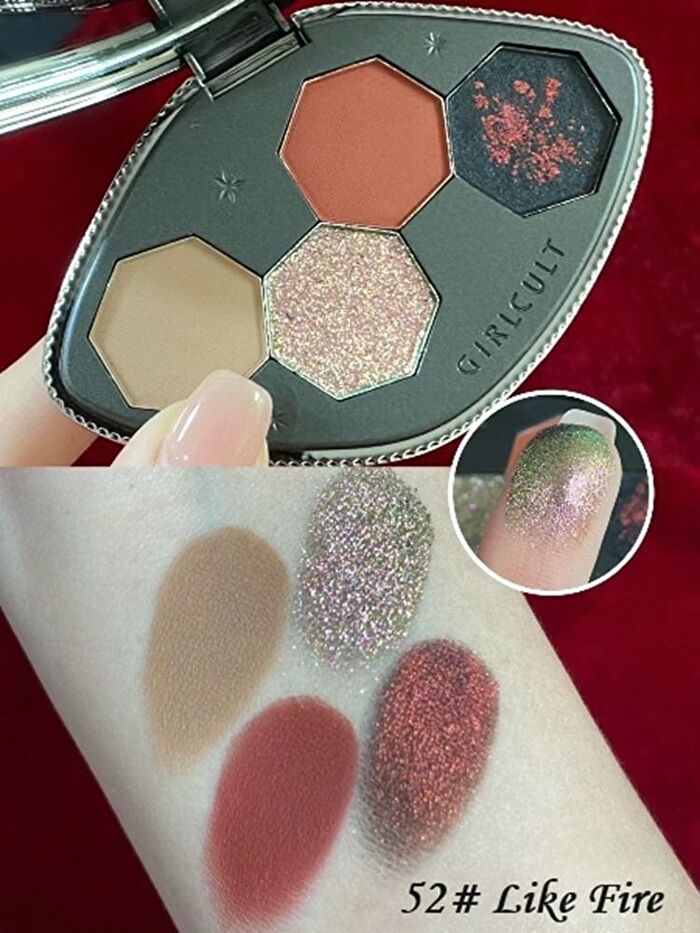 Girlcult Four Great Inventions Series Vision Eyeshadow Palette - 3 Types - 52# Like Fire