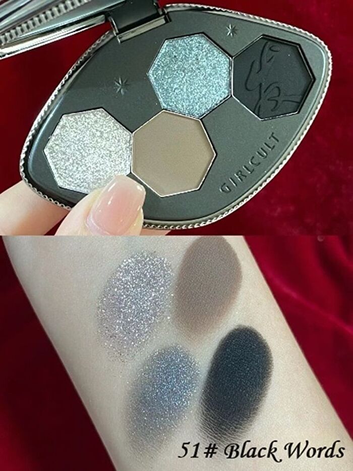 Girlcult Four Great Inventions Series Vision Eyeshadow Palette - 3 Types - 51# Black Words