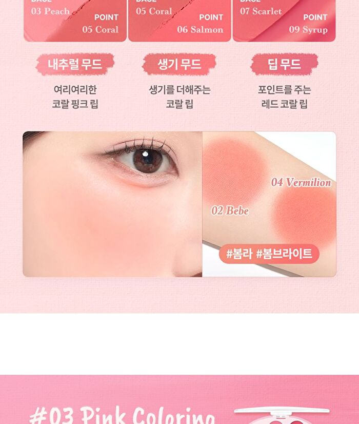 Mood Painting Lip & Cheek Palette - 4 Types - #04 Rose Coloring