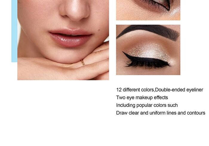 Double Effect Dual-Ended Eyeliner - 12 Colors - 06# Gray - 3ml