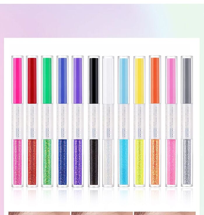 Double Effect Dual-Ended Eyeliner - 12 Colors - 06# Gray - 3ml