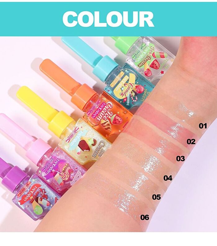 Handaiyan Ice Cream Lip Oil - 6 Colors - 1# Green (Clear) - 9ml