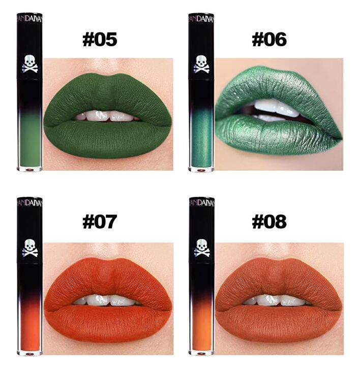 Gothic Style Matte Liquid Lipstick - 12 Colors - 08# - 3.5ml