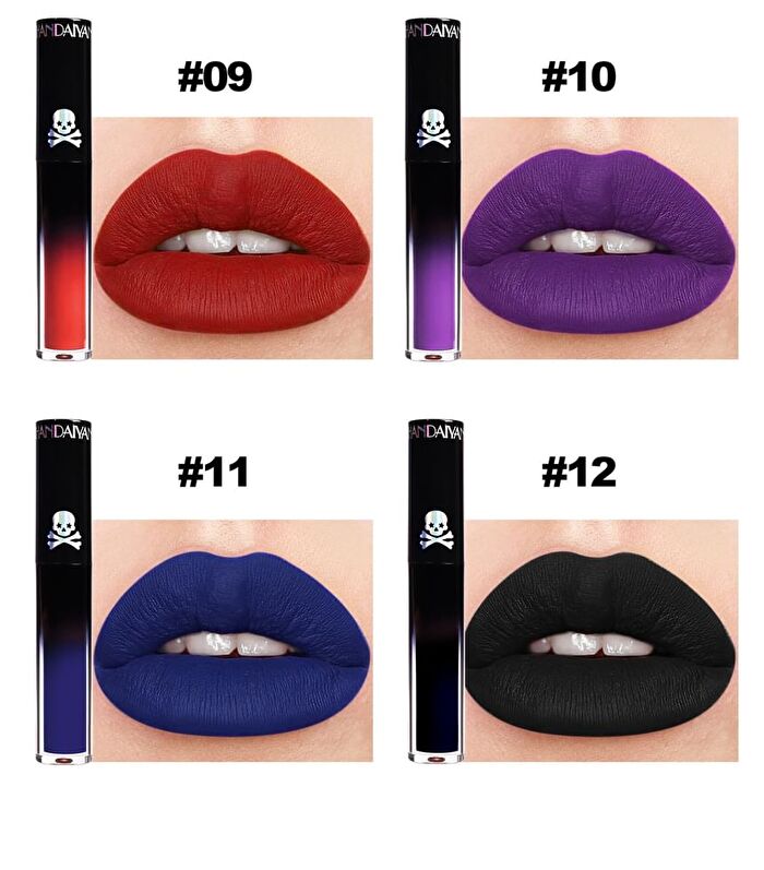 Gothic Style Matte Liquid Lipstick - 12 Colors - 08# - 3.5ml