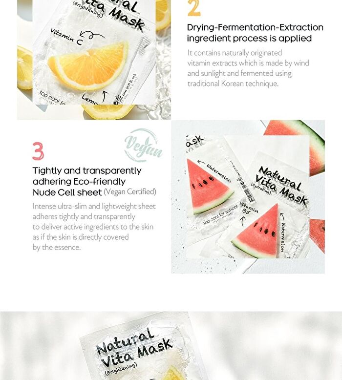 too cool for school Natural Vita Mask - 5 Types - Calming (Carrot)